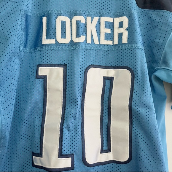 Reebok Premier NFL Jersey Tennessee Titans Jake Locker #10 Blue Mesh Youth Small - Picture 8 of 8